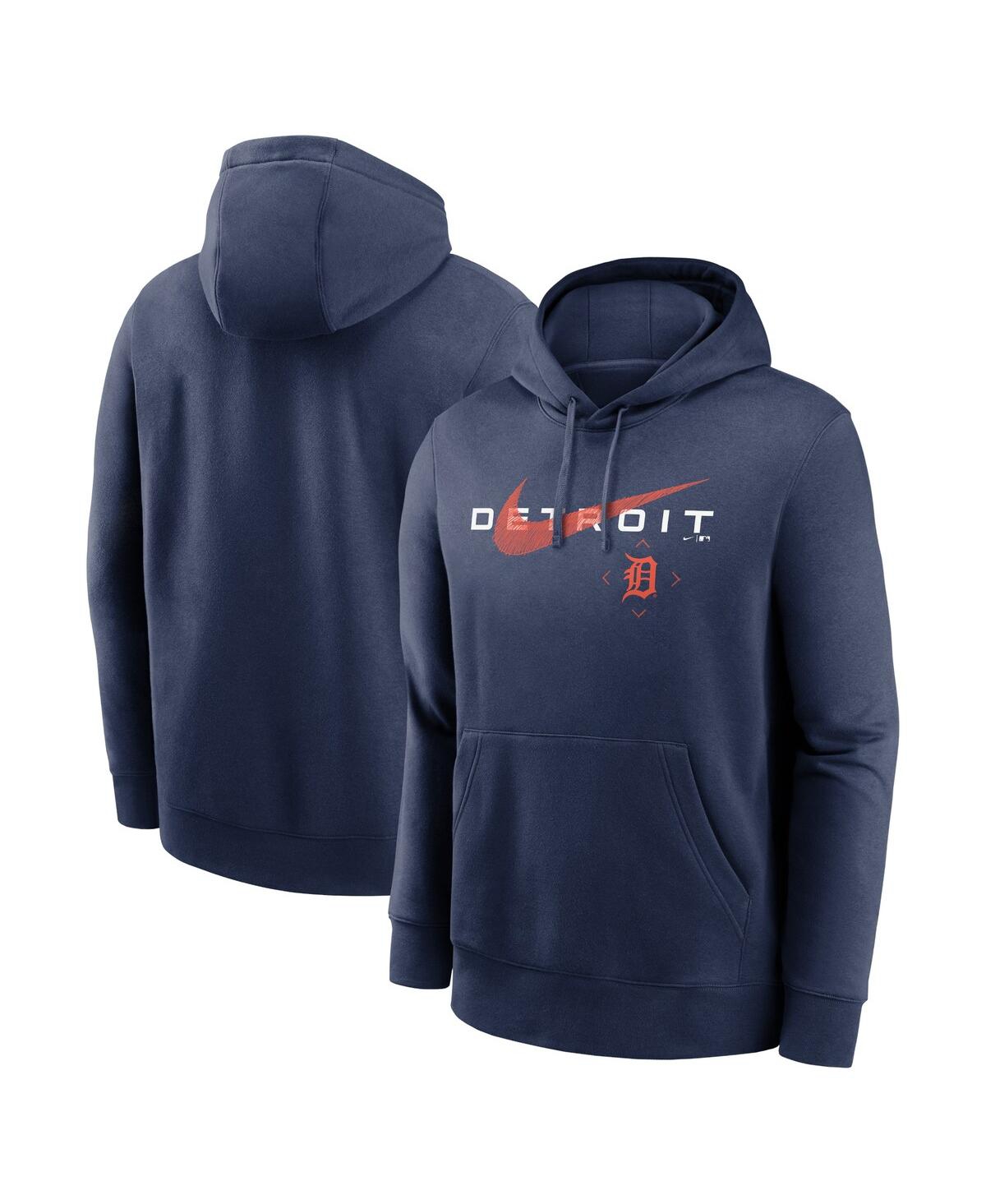 Men's Nike Navy Detroit Tigers Big & Tall Over Arch Pullover Hoodie