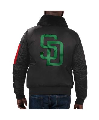 Men's x Ty Mopkins Black San Diego Padres Black History Month Satin Full-Zip Jacket