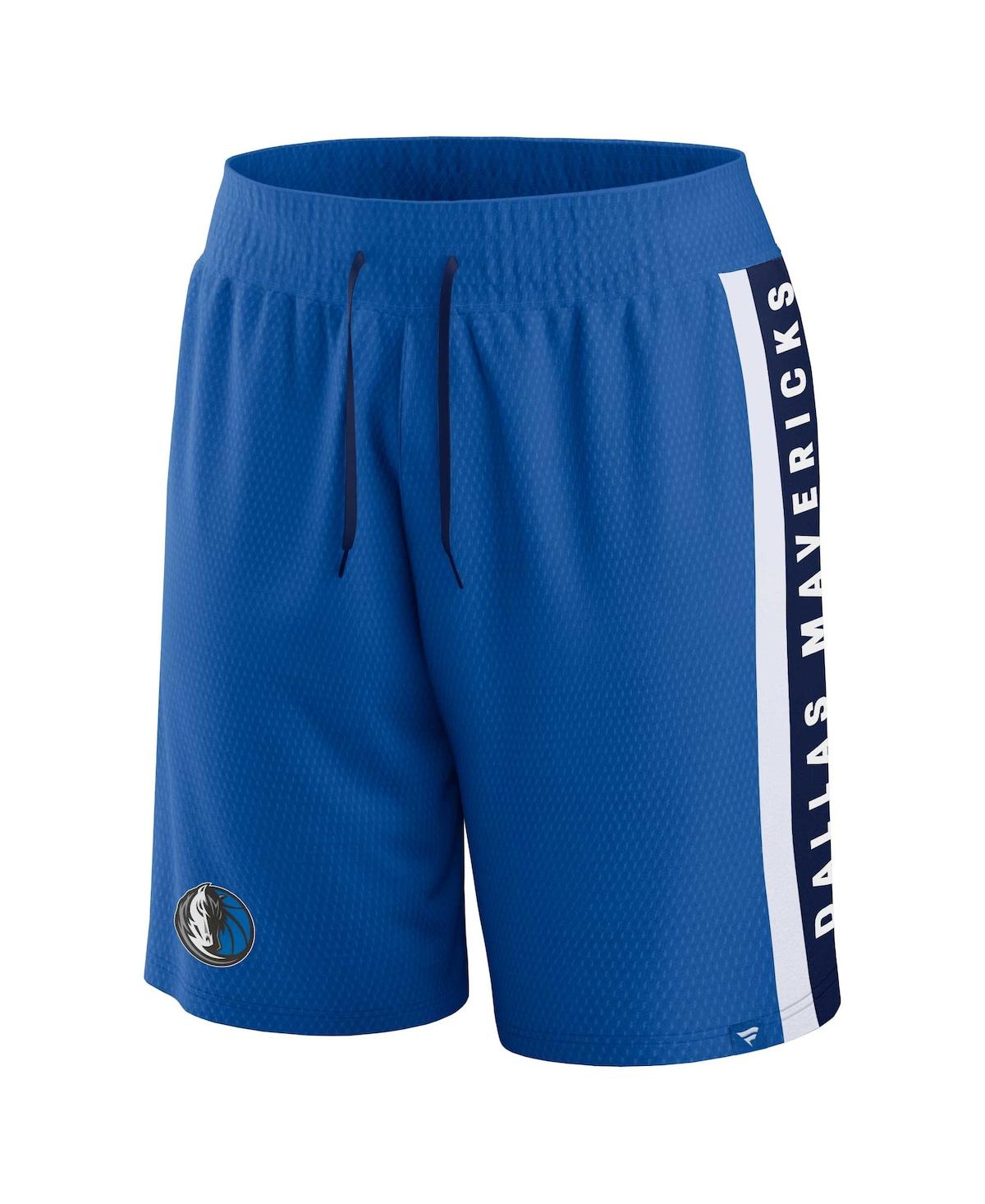Shop Fanatics Men's  Blue Dallas Mavericks Referee Iconic Mesh Shorts