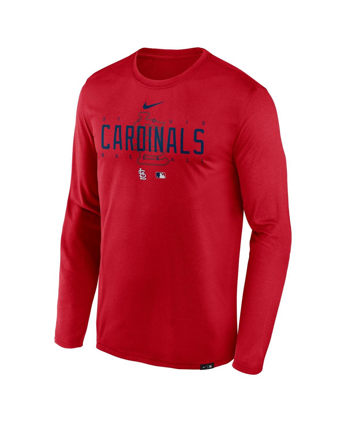 Shop Nike Men's  Red St. Louis Cardinals Authentic Collection Team Logo Legend Performance Long Sleeve T-s