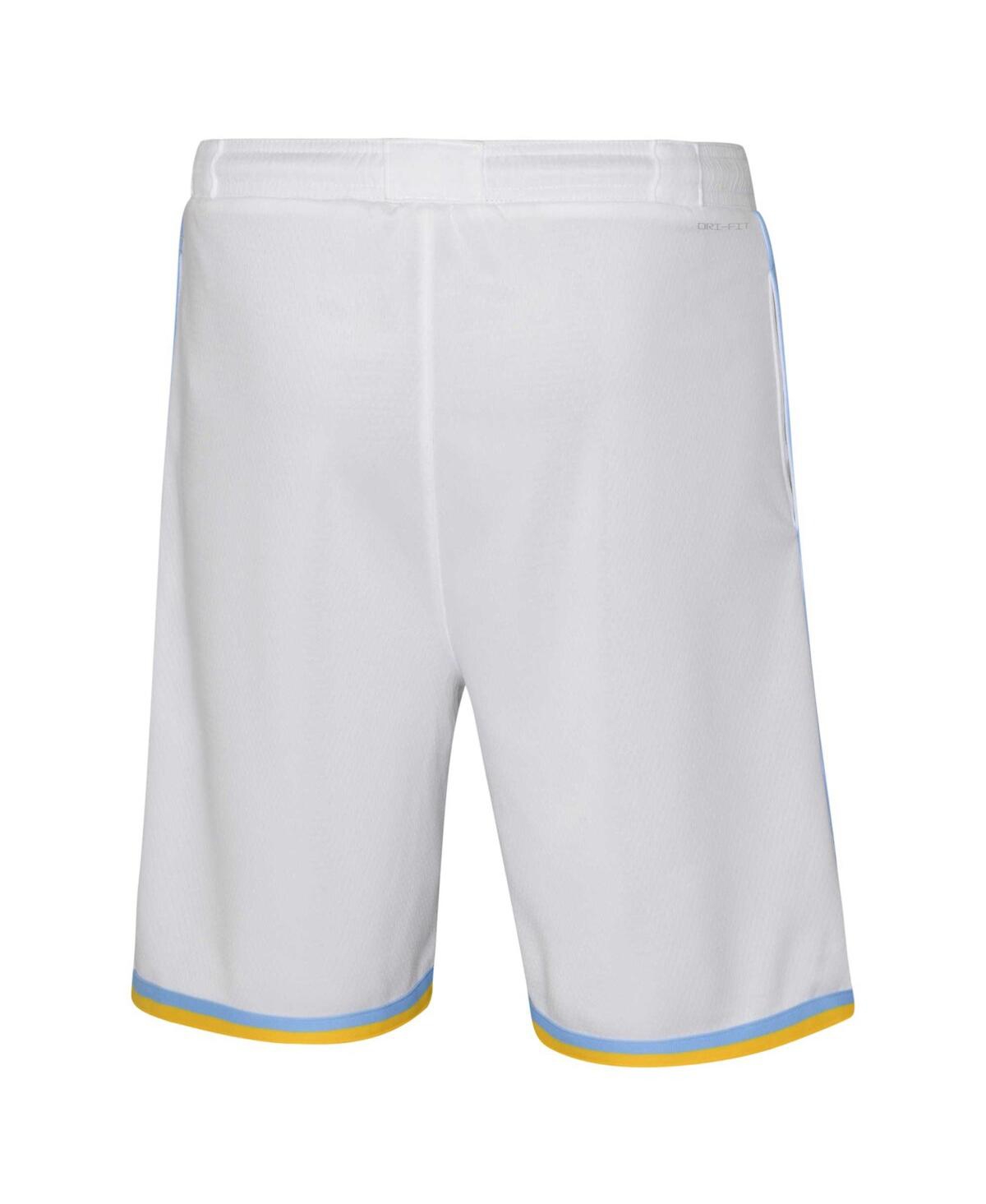 Shop Nike Big Boys And Girls  White Los Angeles Lakers Hardwood Classics Swingman Shorts