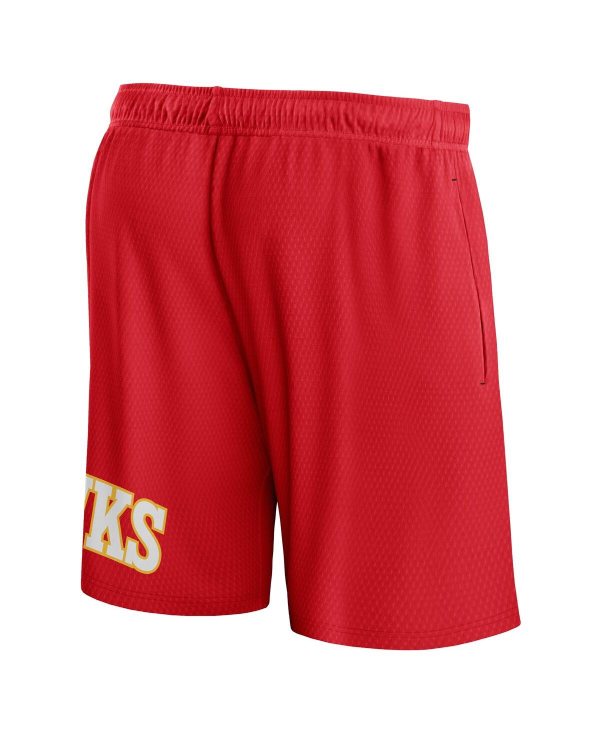 Shop Fanatics Men's  Red Atlanta Hawks Free Throw Mesh Shorts