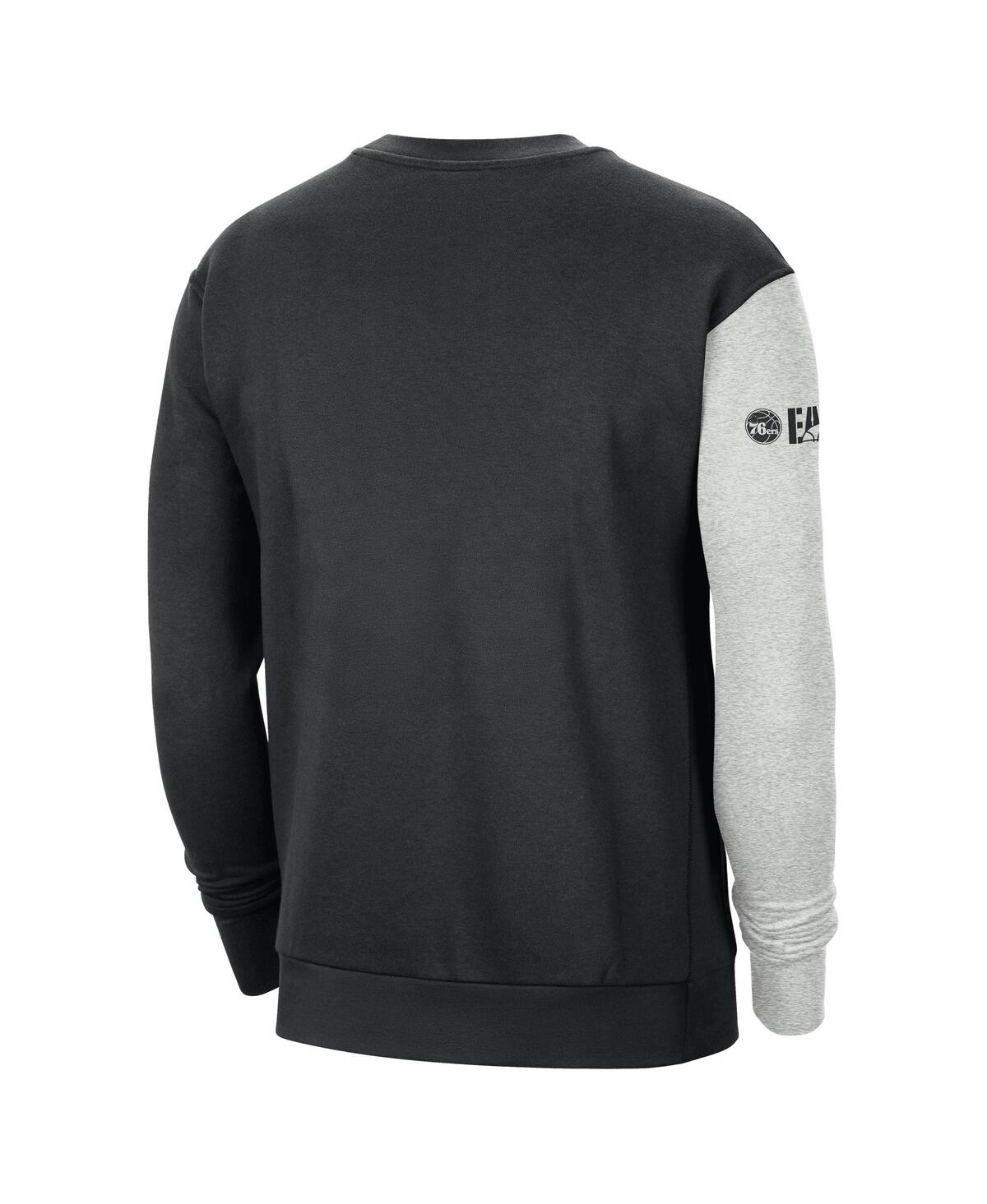 Men's Nike Heather Gray Philadelphia 76ers Courtside Versus Force & Flight Pullover Sweatshirt - Heather Gray