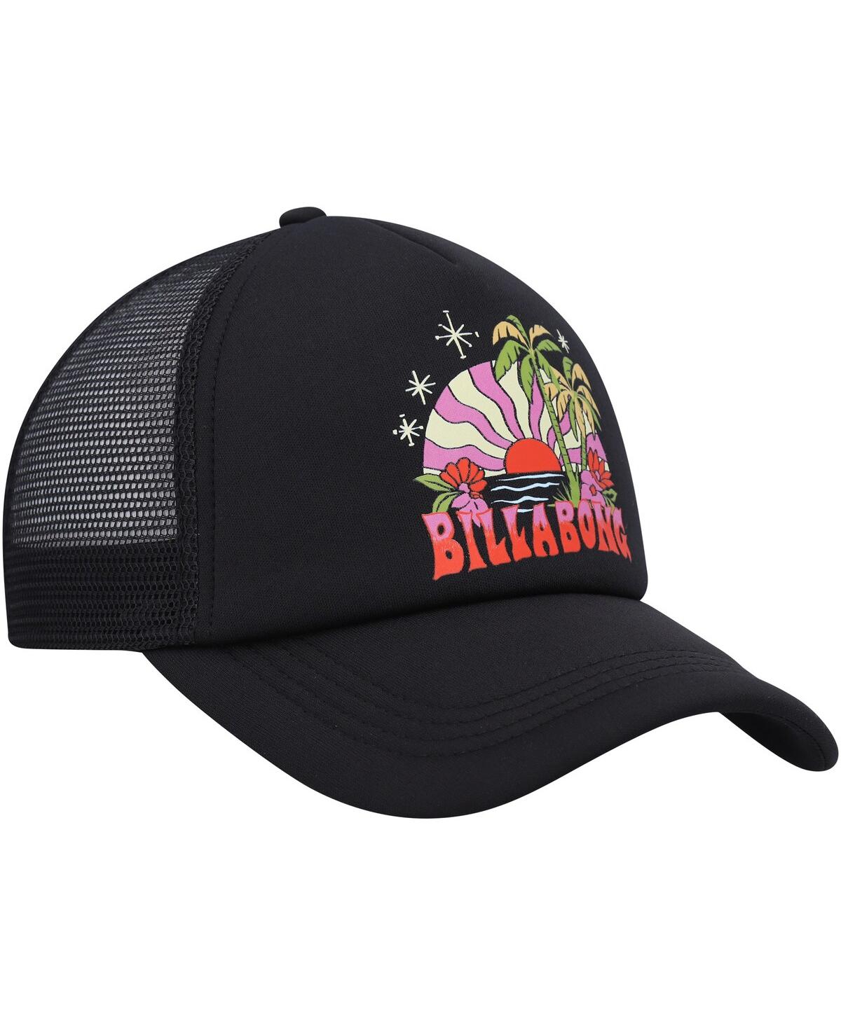 Shop Billabong Women's  Black Across Waves Trucker Snapback Hat