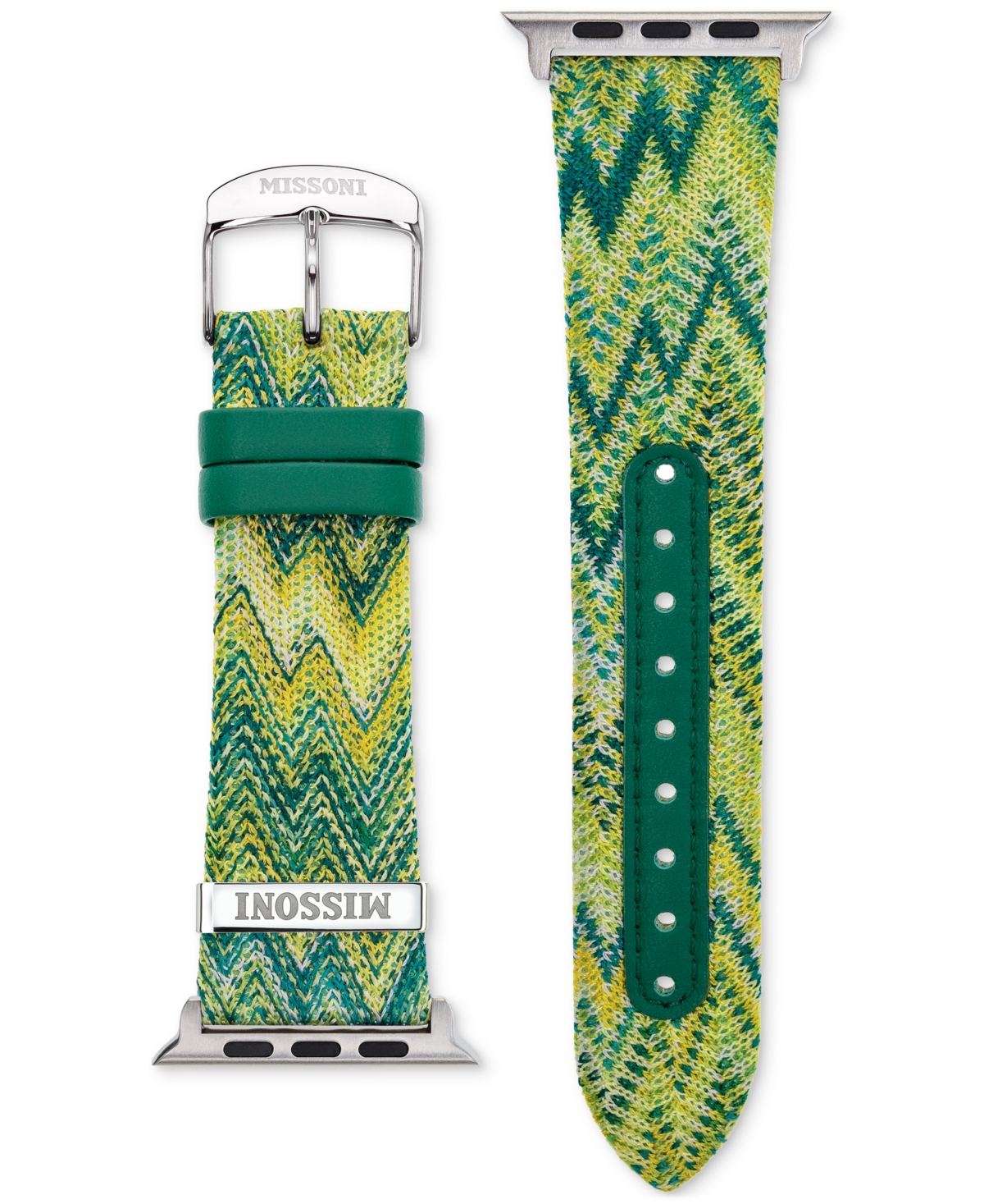 MISSONI GREEN ZIGZAG FABRIC STRAP FOR APPLE WATCH 42/44/45MM