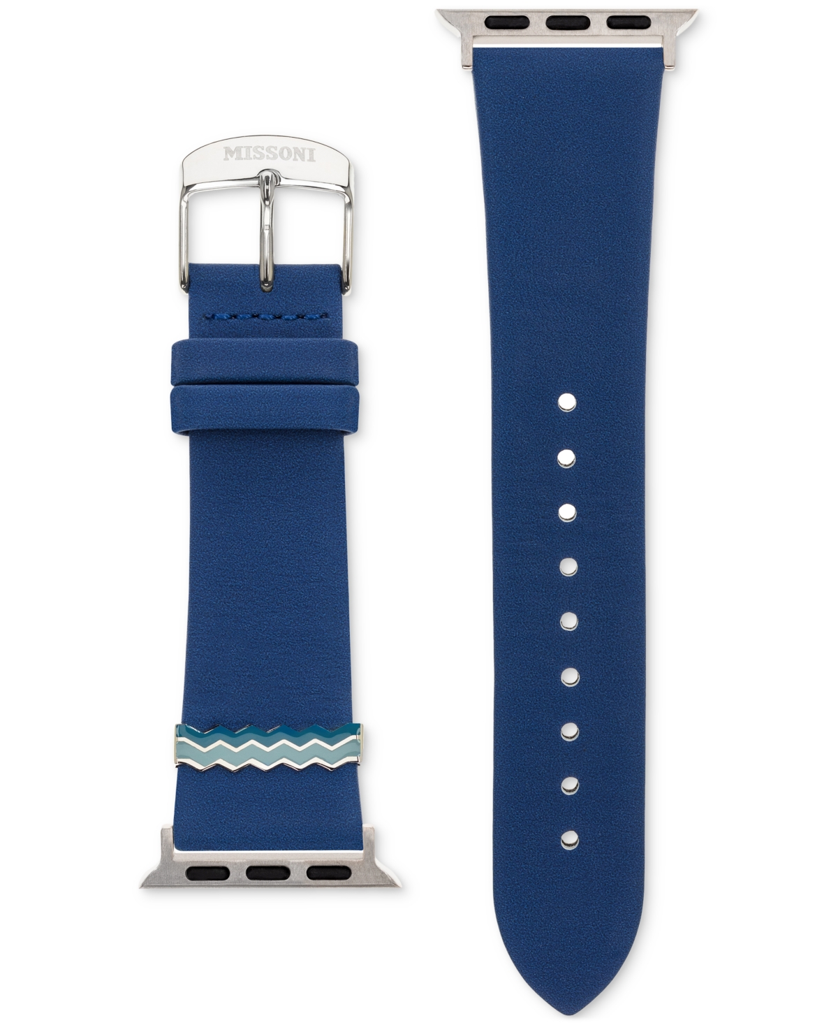 MISSONI BLUE ZIGZAG LEATHER STRAP FOR APPLE WATCH 38/40/41MM