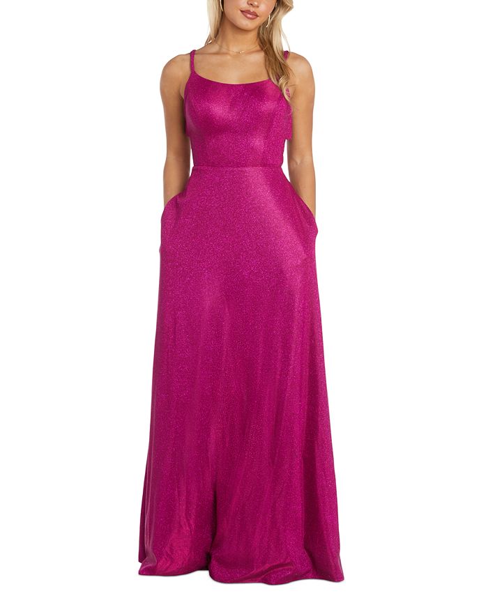 Alex evenings rosette shimmer gown sales