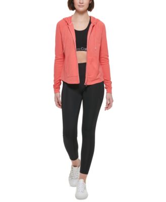 Calvin Klein Women's Zip-Front Waffle Hoodie Macy's