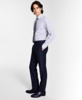 Calvin Klein Men's Slim-Fit Wool-Blend Stretch Suit Pants - Blue Windowpane