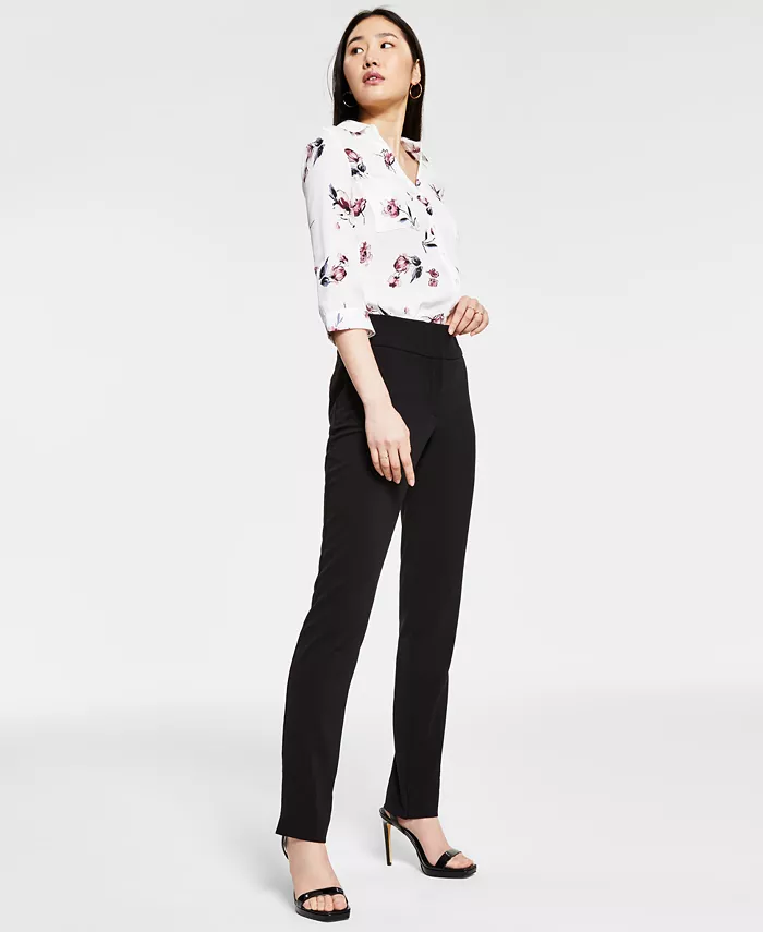Juniors' Straight-Leg Trouser Pants - thumbnail 3