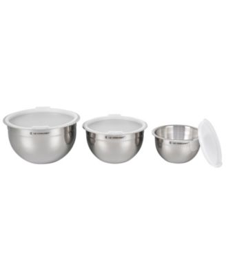 Set of 3 Stainless Steel Mixing Bowls with Lids