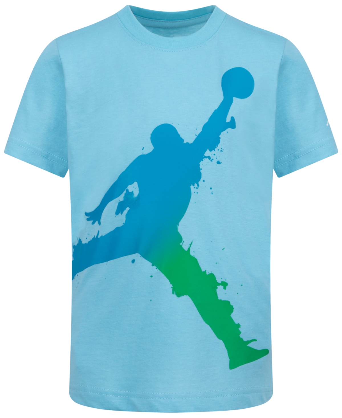 Jordan Little Boys Short Sleeves Jumpman Splash T-shirt In Bleached Aqua