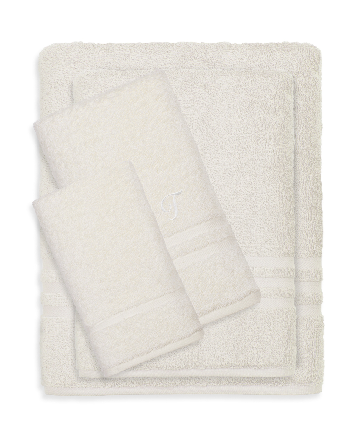 Linum Home Textiles Turkish Cotton Personalized Denzi Towel Set, 4 Piece Bedding In Tan,beige