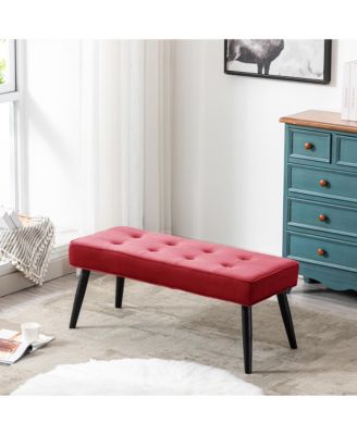 Velvet Tufted Bedroom Bench for Living Room & Entryway
