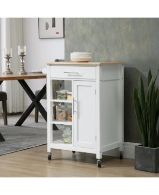 Kitchen Storage Island Utility Rolling Cart with Towel Rack,