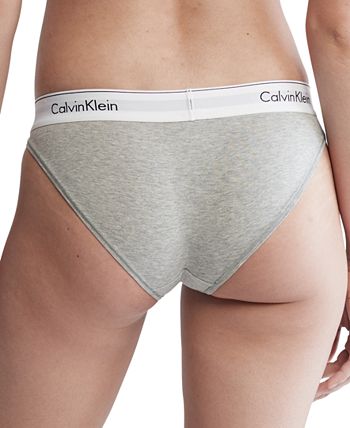 Calvin Klein Women's Modern Cotton Bikini, Black/Black Web, XS 