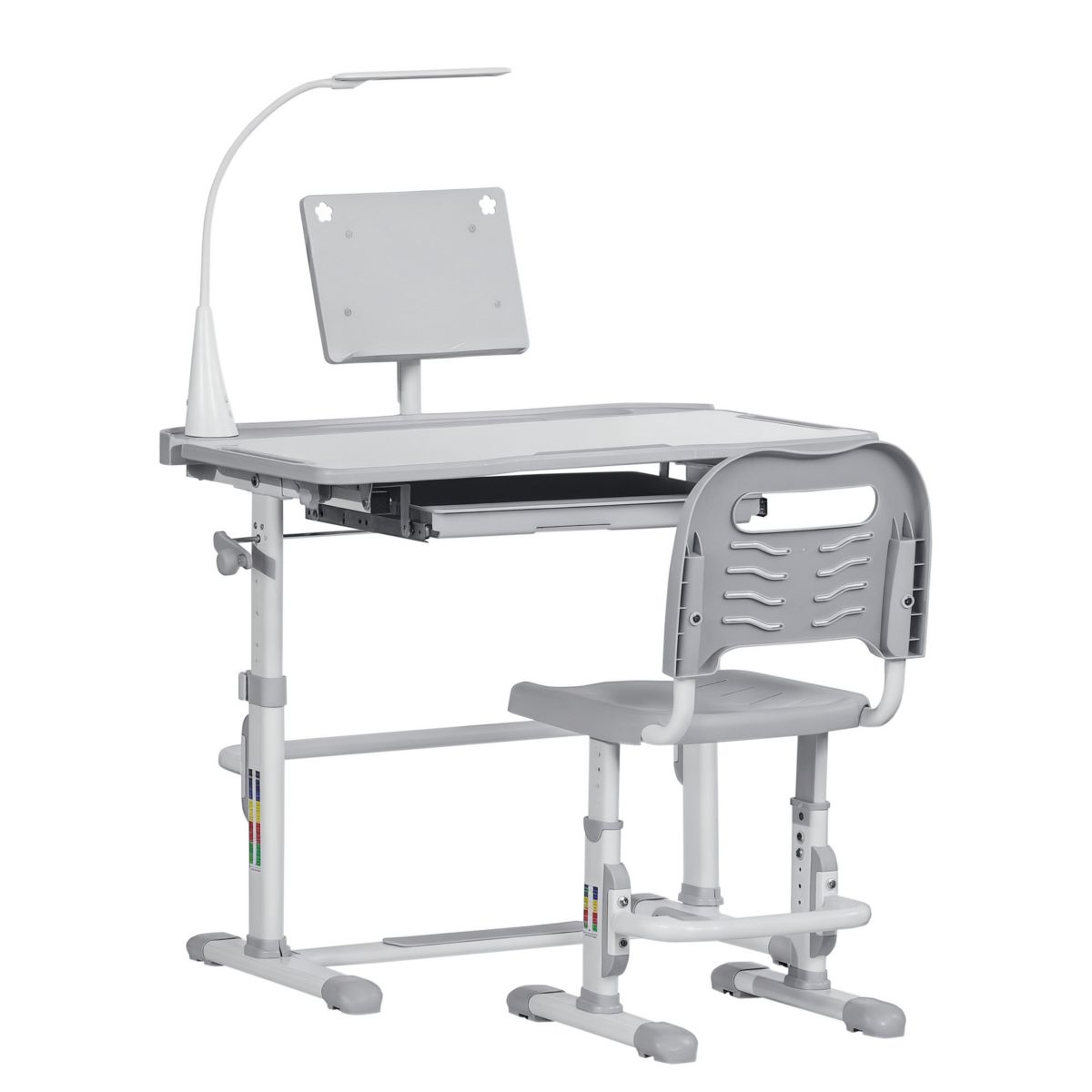 Kids Desk and Chair Set, Height Adjustable School Study Table and Chair ...