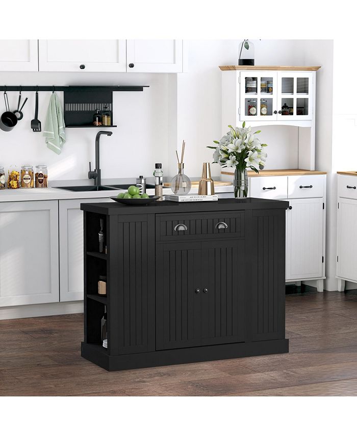 Freestanding Kitchen Island Storage Serving Organizer Black Macy's