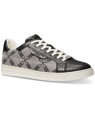 【Michael Kors】Keating Empire Logo Jacquard and Leather Keating Empire Logo Jacquard and Leather High-Top Sneakers