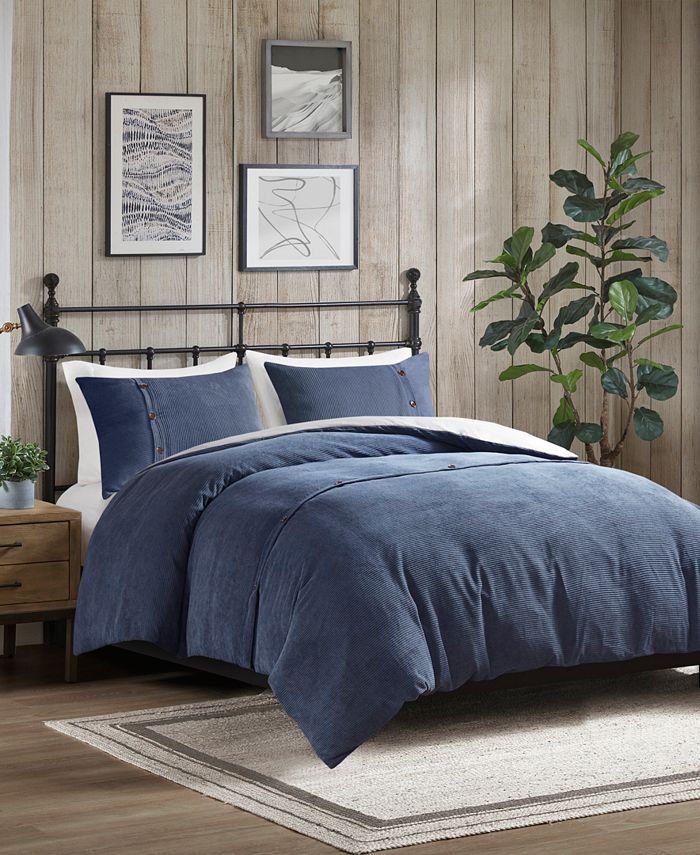 Madison Park Andes 3 Piece Corduroy Duvet Cover Set, King/California