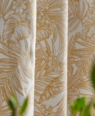 CLOSEOUT! Tommy Hilfiger Tropical Floral Grommet Room Darkening 2-Piece Curtain Panel, 50" x 108"