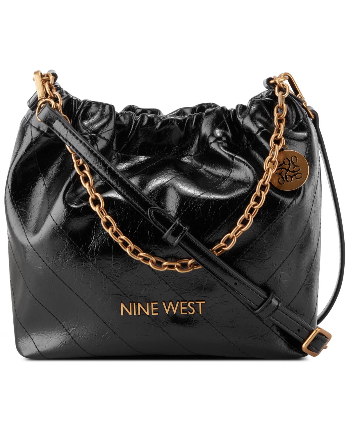 Shop Nine West Women's Karter Crossbody Bucket Bag In Black