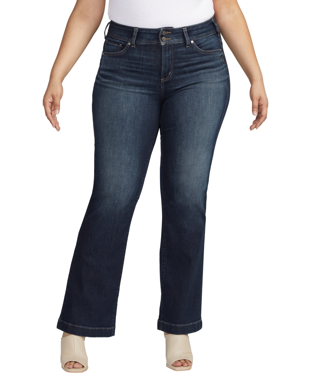 Silver Jeans Co. Plus Size Suki Mid Rise Trouser Jeans In Indigo