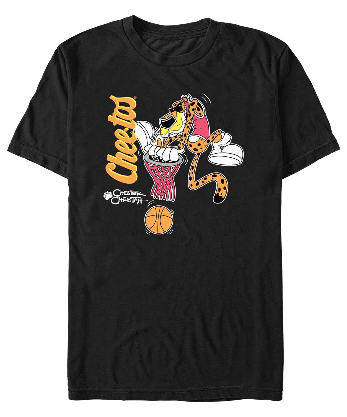 Fifth Sun Men's Cheetos 90s Chester Hoopin Short Sleeve T-shirt In Black