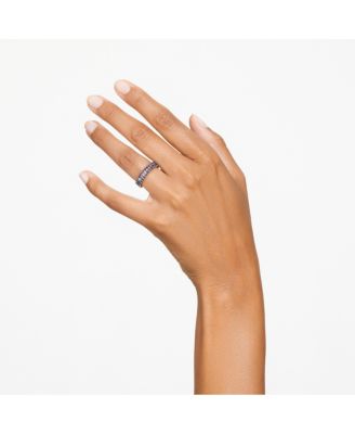 Crystal Baguette Cut Gray Matrix Ring