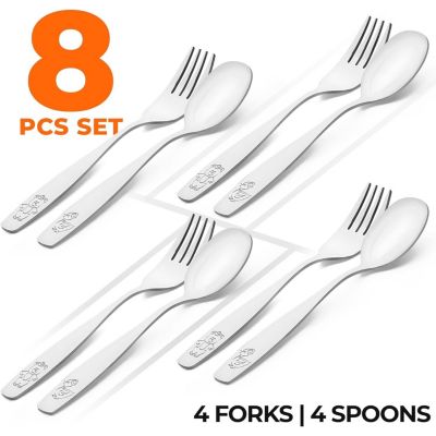 Kids and Toddler Cutlery Set Designed For Self Feeding -Spoon and Fork