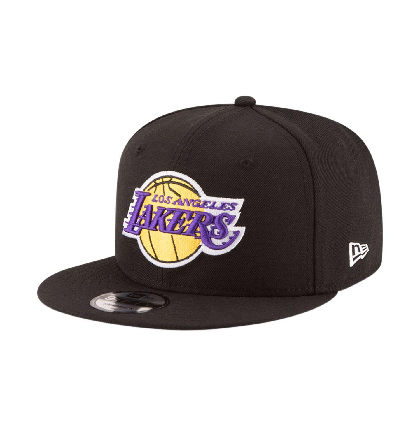 Мужская кепка New Era Black Los Angeles Lakers Official Team Color 9FIFTY Adjustable Snapback Hat — фото 1