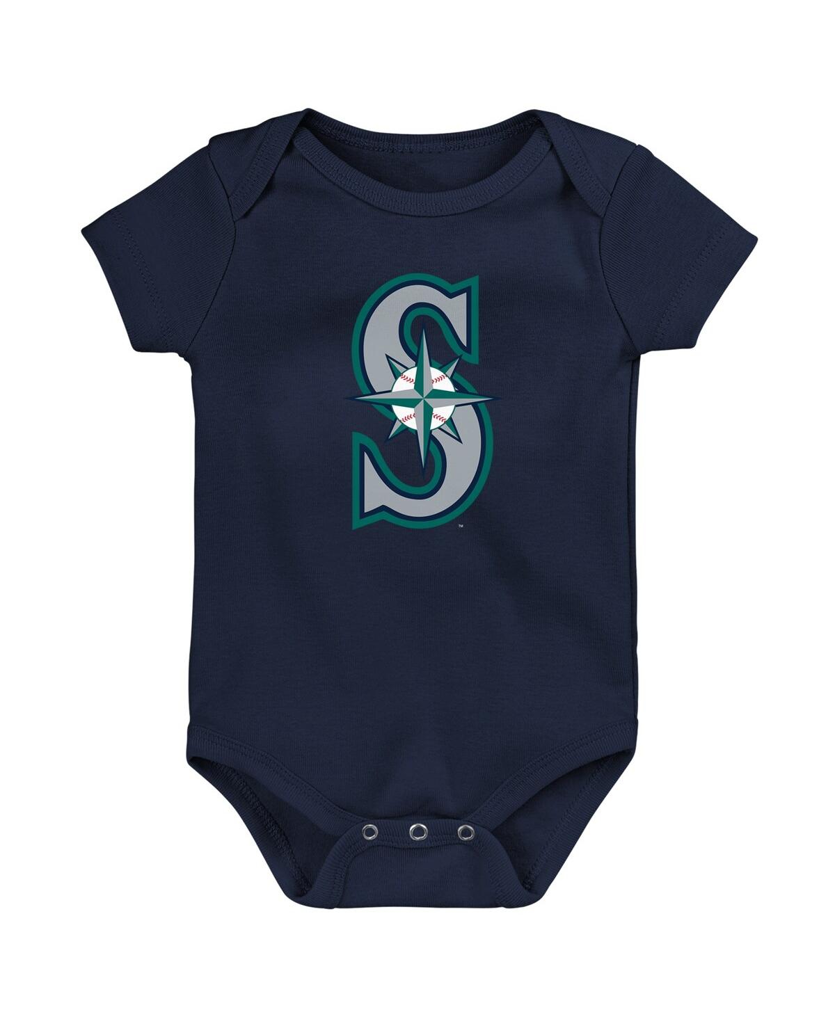 Outerstuff Babies' Newborn And Infant Boys And Girls Navy Seattle Mariners Primary Team Logo Bodysuit