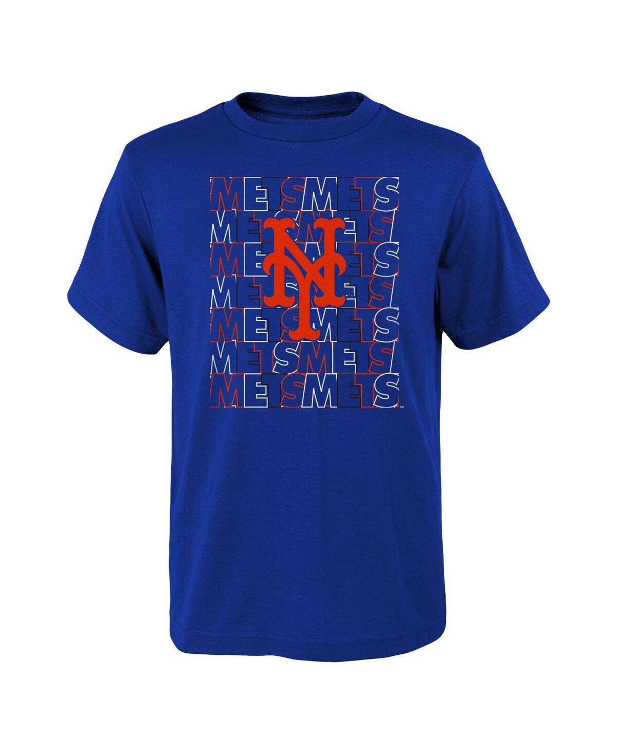 Outerstuff Kids' Big Boys And Girls Royal New York Mets Letterman T-shirt