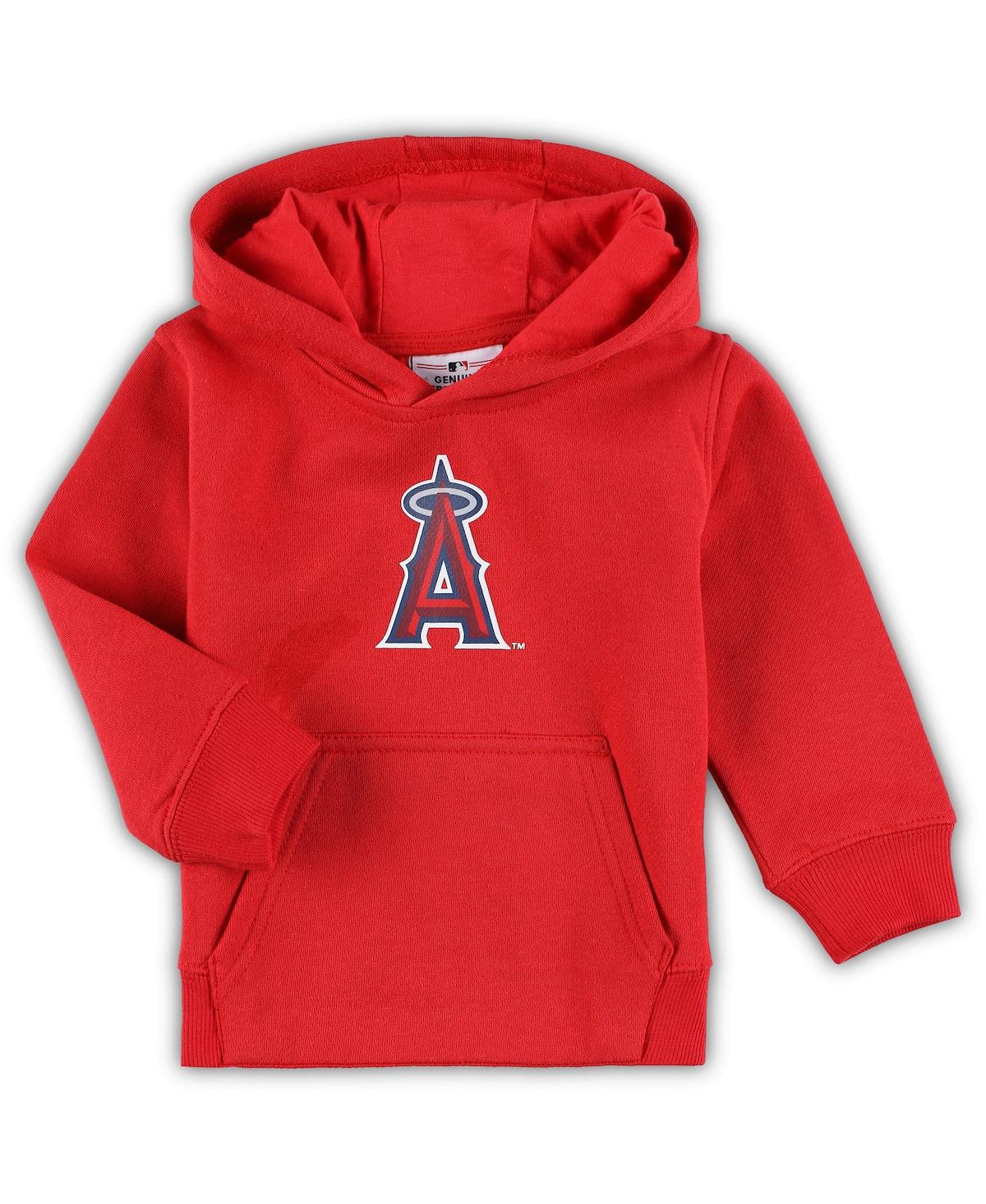 Outerstuff Babies' Toddler Boys And Girls Red Los Angeles Angels Team Primary Logo Fleece Pullover Hoodie
