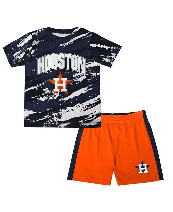 Houston Astros Toddler Stealing Homebase 2.0 T-Shirt & Shorts Set -  Navy/Orange