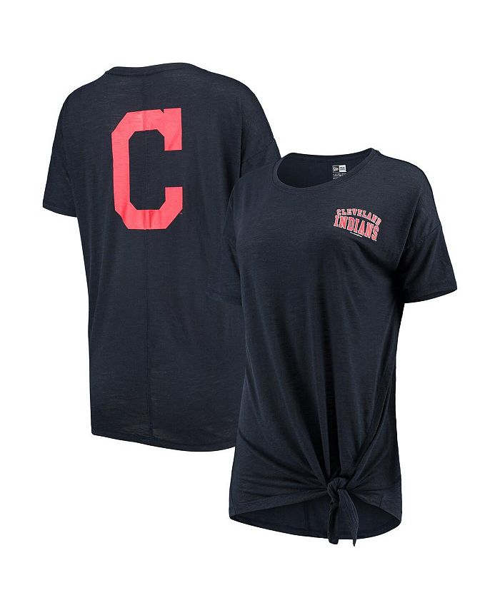 Women's Cleveland Indians DKNY Sport Navy The Player's T-Shirt