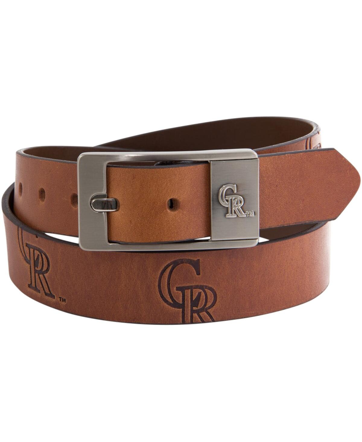 Men's Colorado Rockies Brandish Leather Belt - Brown