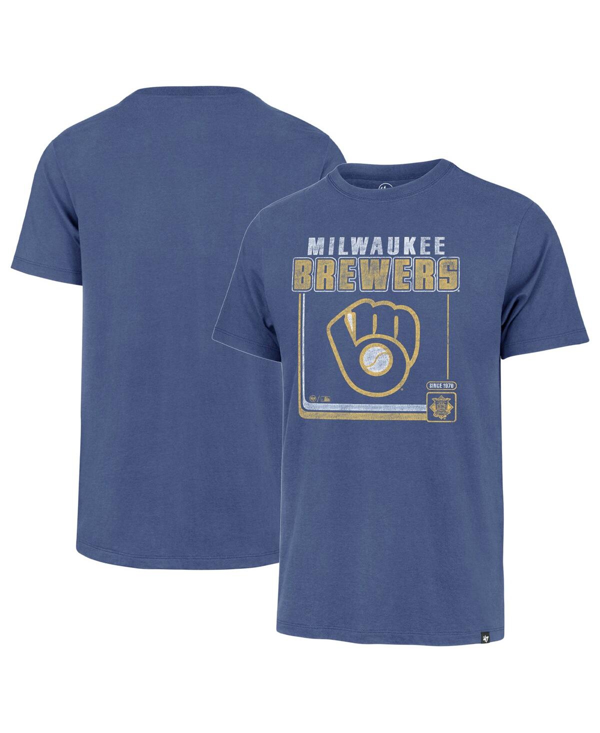 47 Brand Men's ' Royal Milwaukee Brewers Borderline Franklin T-shirt In Blue