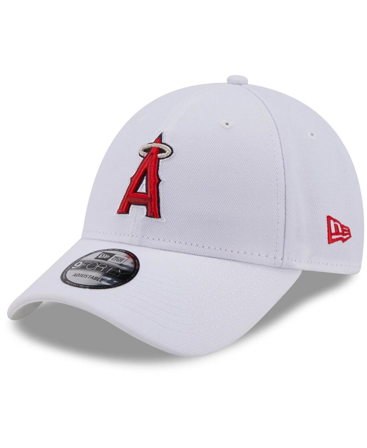 NEW ERA MEN'S NEW ERA WHITE LOS ANGELES ANGELS LEAGUE II 9FORTY ADJUSTABLE HAT 