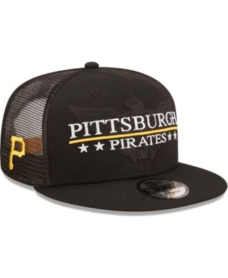 Men's Black Pittsburgh Pirates Patriot Trucker 9FIFTY Snapback Hat