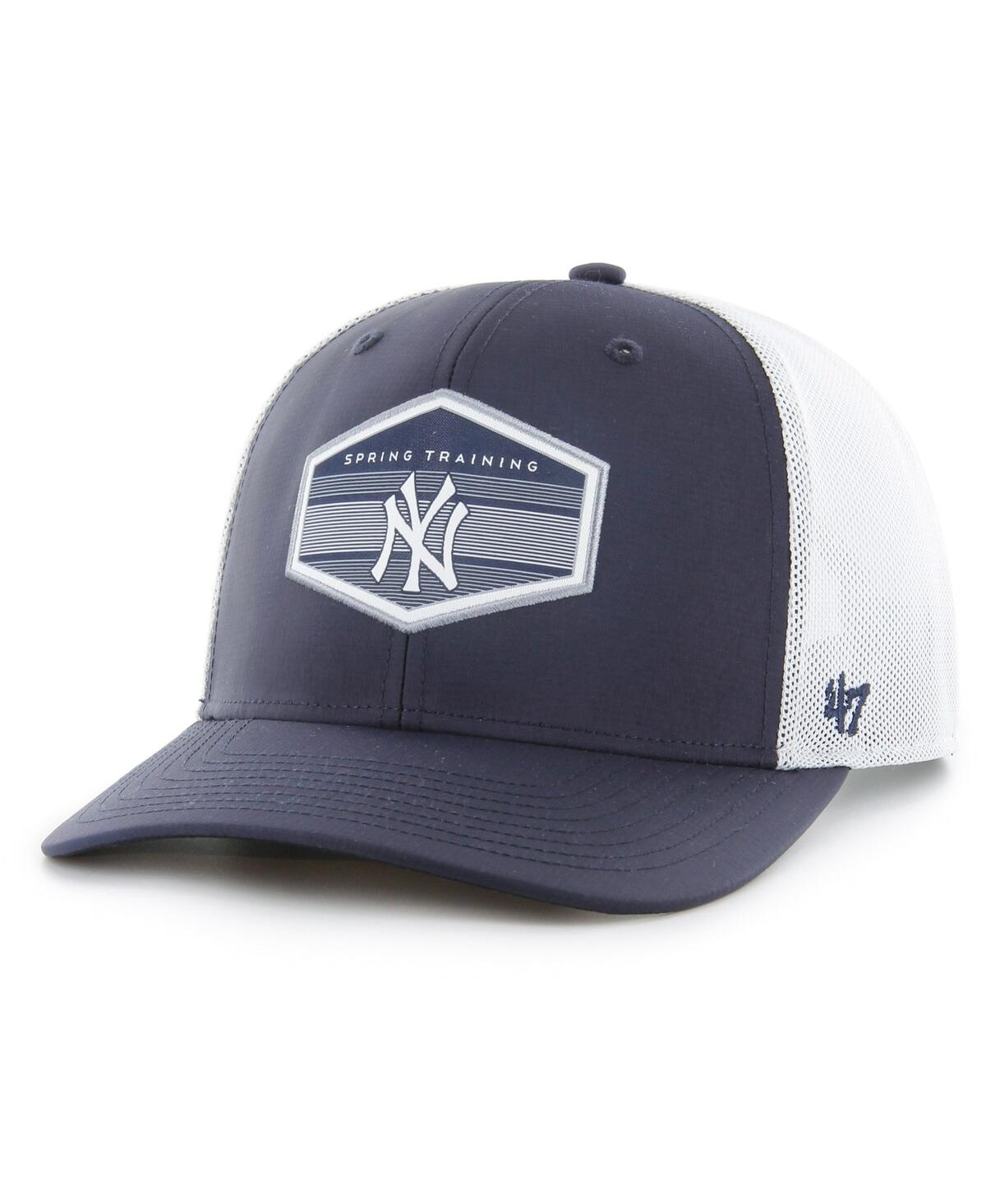 47 Brand Men's ' Navy, White New York Yankees Spring Training Burgess Trucker Snapback Hat In Navy,white