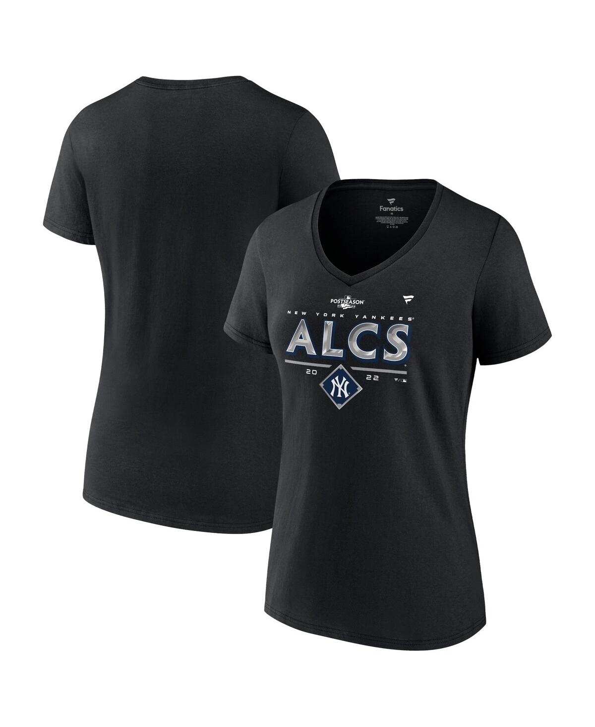 Fanatics Branded Black New York Yankees 2022 Division Series Winner Locker Room Plus Size V-neck T-s In Black