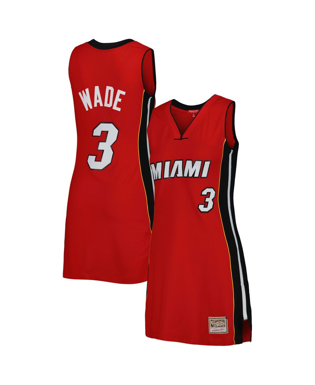Shop Mitchell & Ness Women's  Dwyane Wade Red Miami Heat 2005 Hardwood Classics Name And Number Player Jer