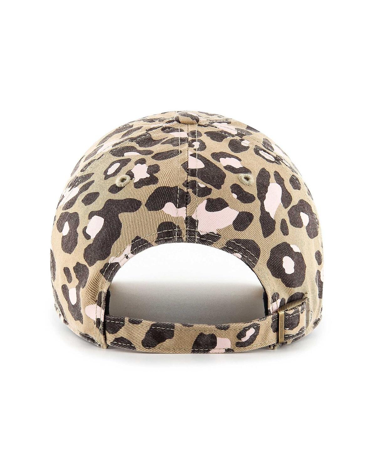 47 Brand Women's '47 Oakland Athletics Tan Bagheera Cheetah Clean Up Adjustable Hat In Khaki