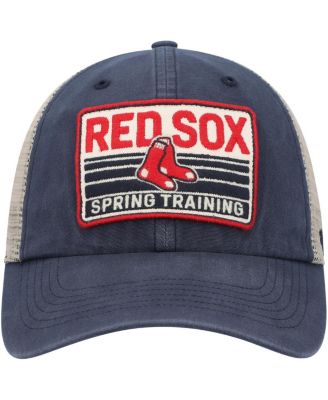 Men's Navy, Tan Boston Red Sox Four Stroke Clean Up Trucker Snapback Hat