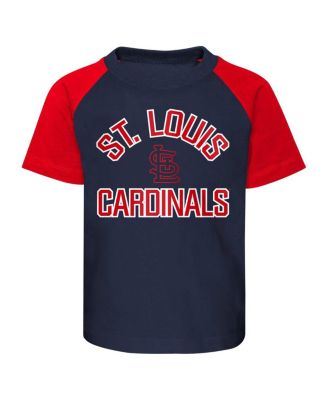 Toddler Boys and Girls Navy, Heather Gray St. Louis Cardinals Two-Piece Groundout Baller Raglan T-shirt and Shorts Set