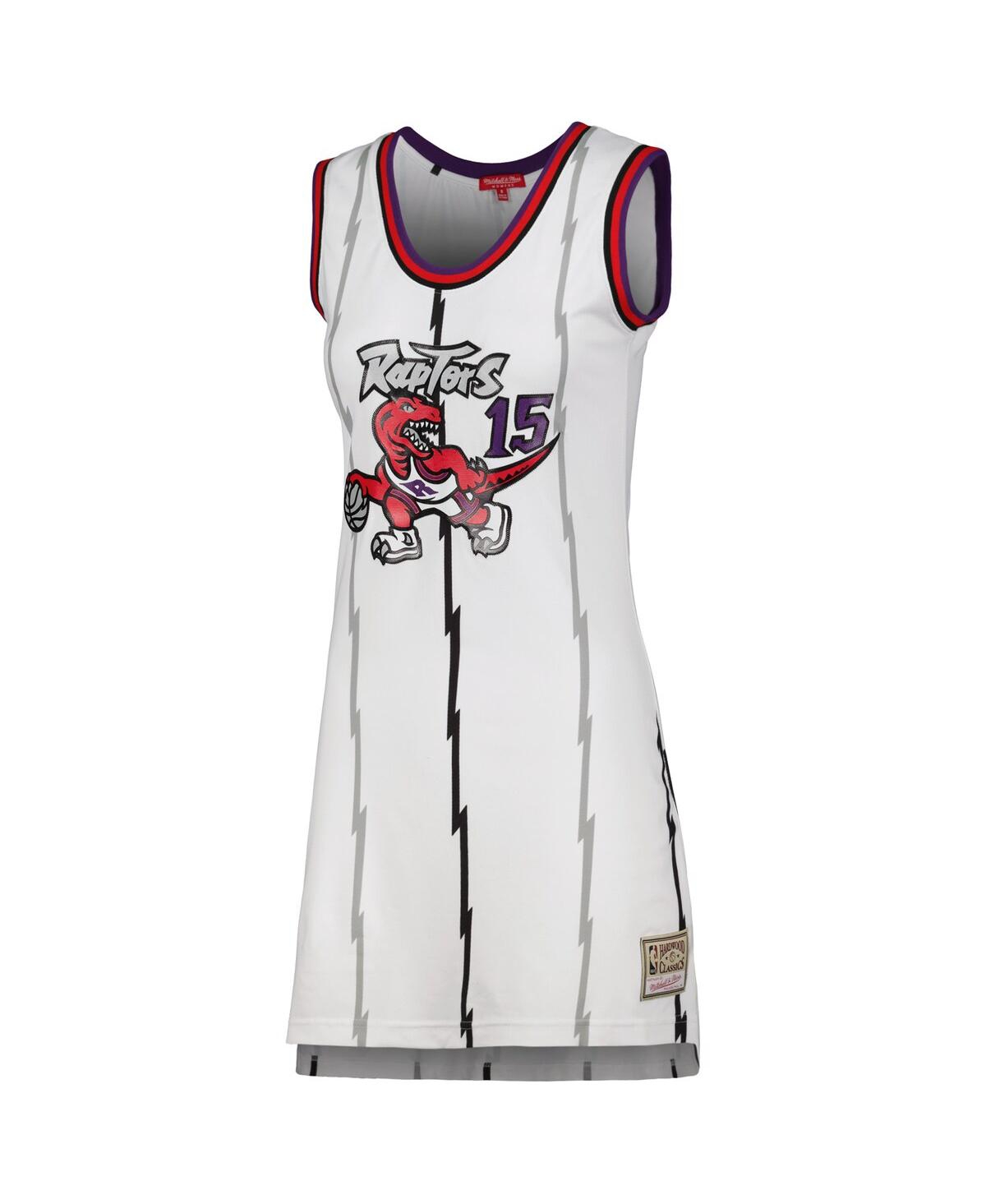 Shop Mitchell & Ness Women's  Vince Carter White Toronto Raptors 1998 Hardwood Classics Name And Number Pl