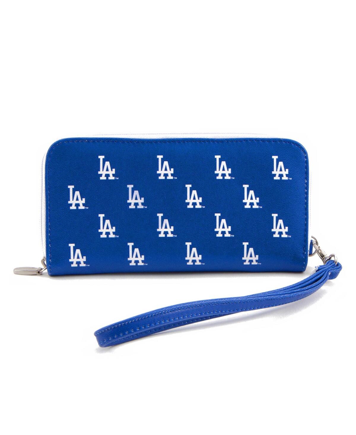 Eagles Wings Women's Los Angeles Dodgers Zip-around Wristlet Wallet In Blue