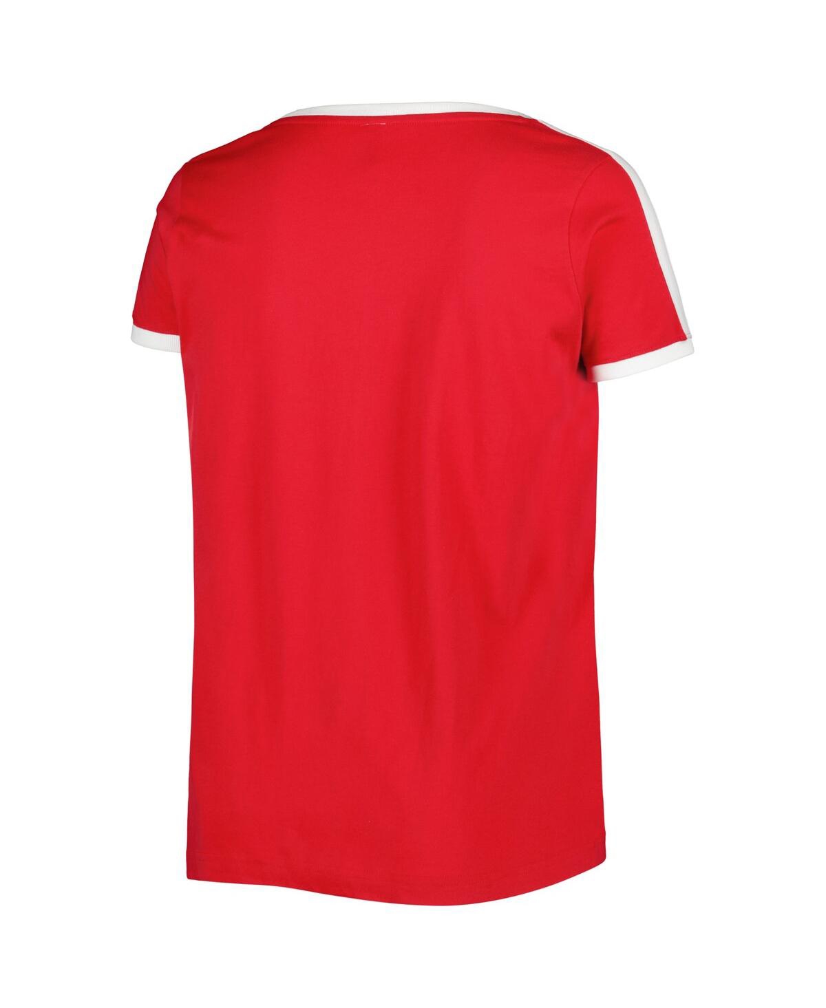 Shop Soft As A Grape Women's  Red Washington Nationals Plus Size V-neck T-shirt