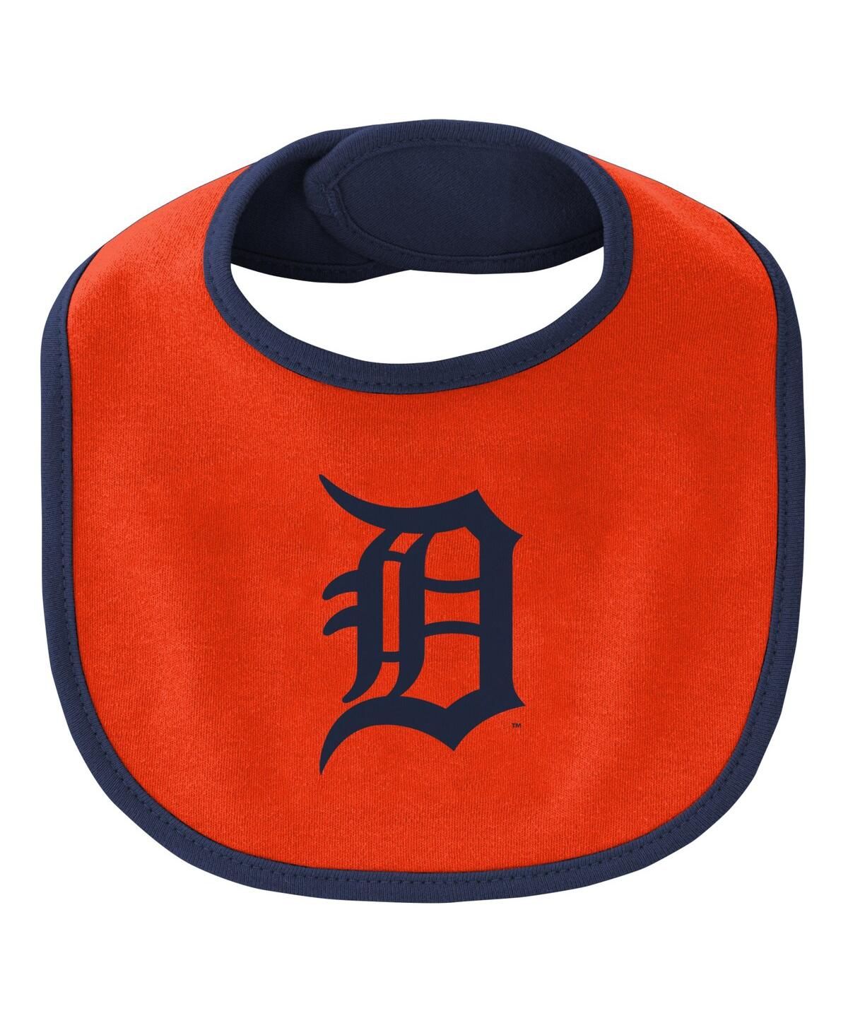 Shop Outerstuff Newborn And Infant Boys And Girls Navy Detroit Tigers Little Champ Three-pack Bodysuit, Bib And Boot